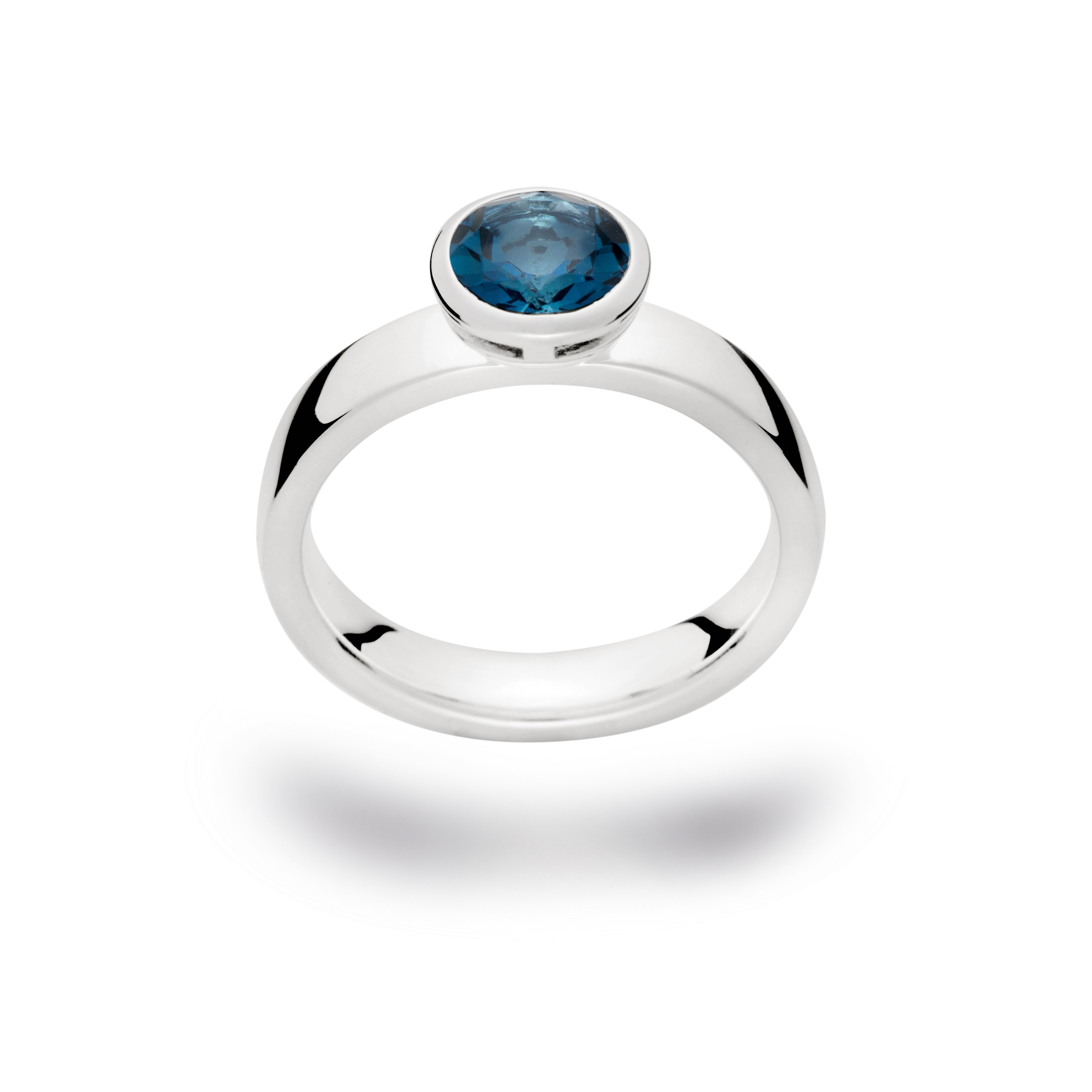 925/- Ring | poliert, Topas London Blue 1,62ct