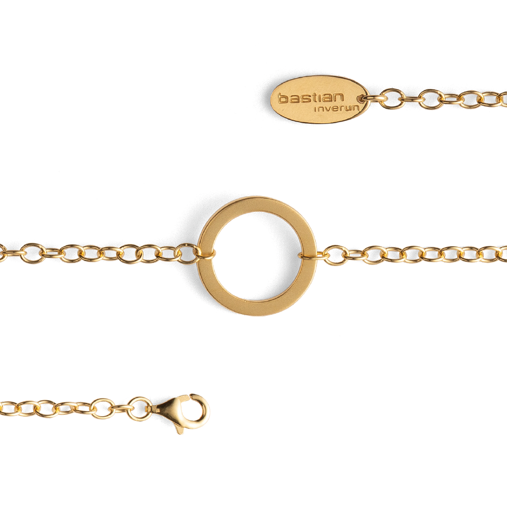 925/- Armband, vergoldet | mattiert, 19cm