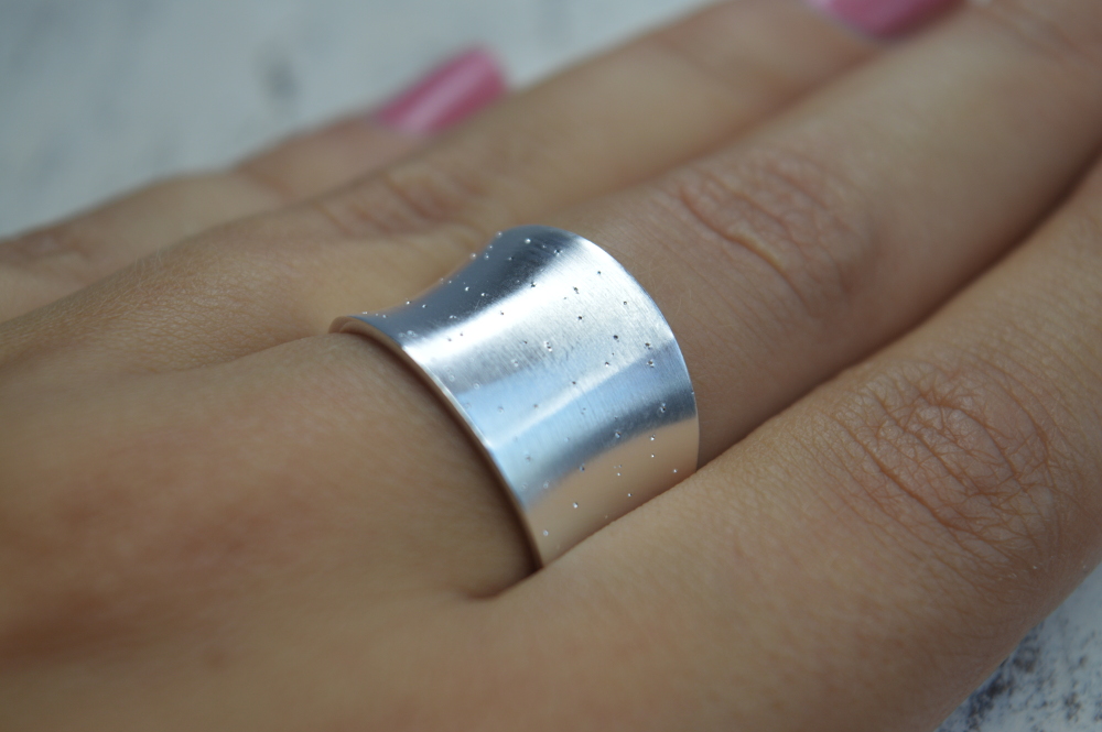 925/- Ring | diamantiert/mattiert