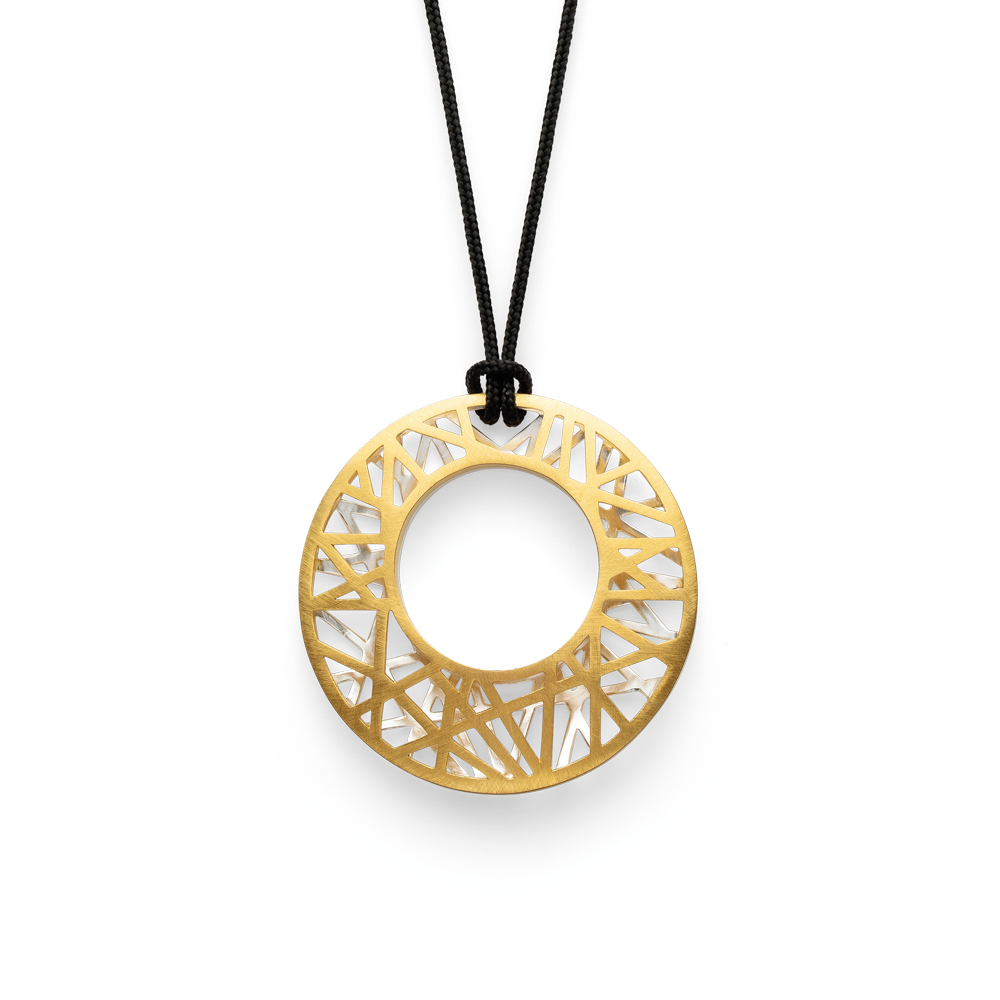 925/-  pendant "50 Years", partly gold-plated | scratch matt