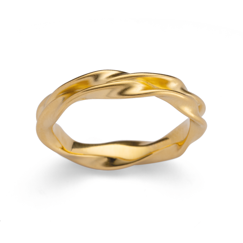 925/- Ring, vergoldet | mattiert