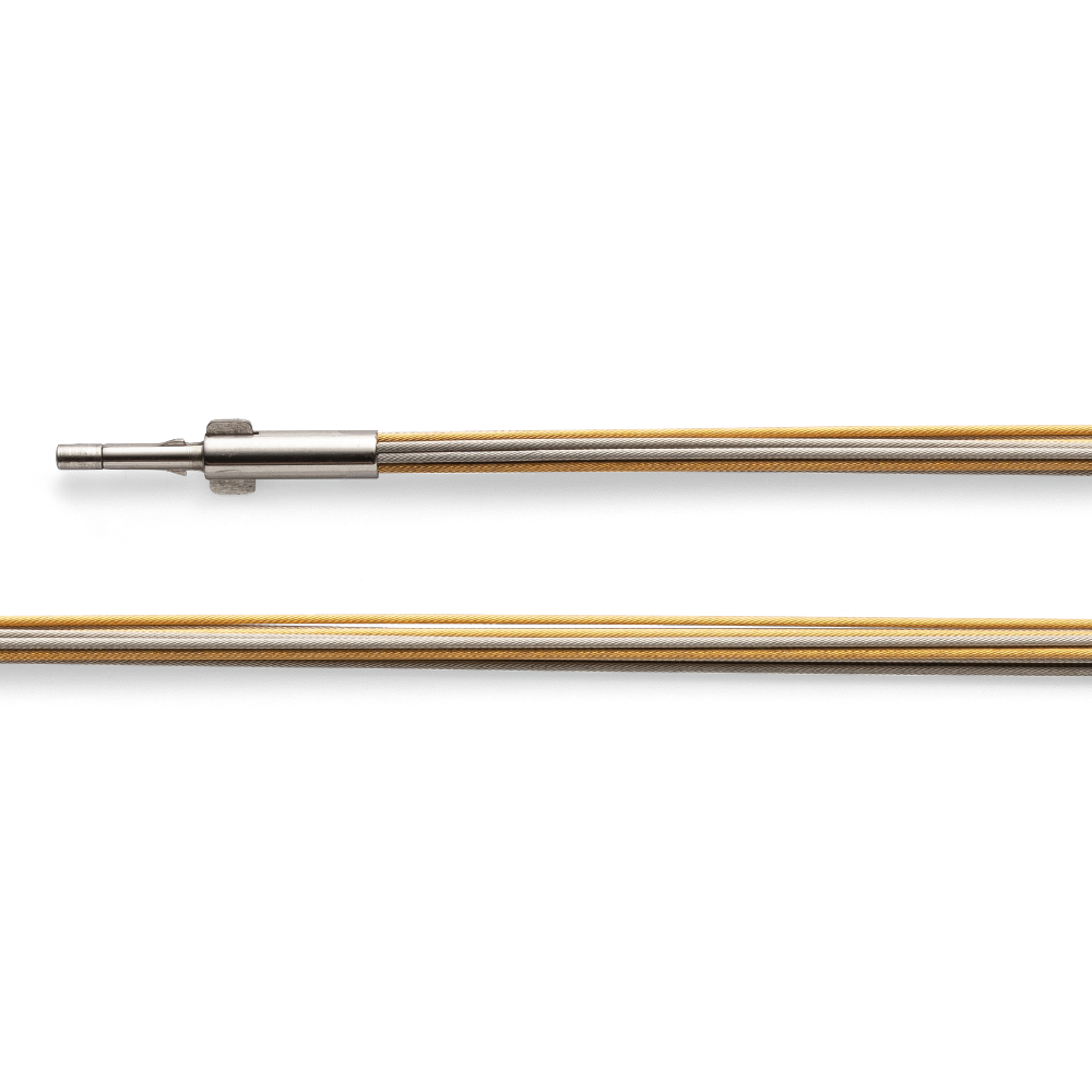 Edelstahl-Seil, 12-reihig, bicolor | 0,50mm, 45cm, Doppelclipverschluss